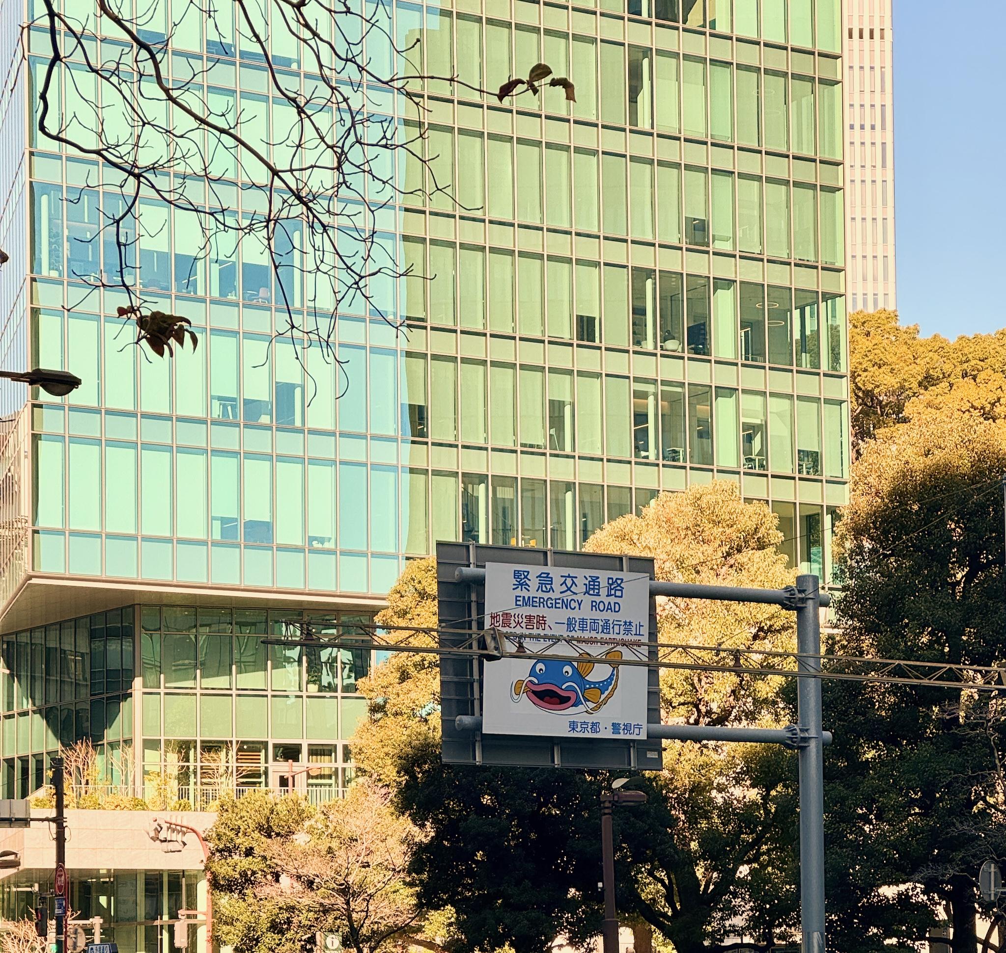 Emergency road sign at Tokyo